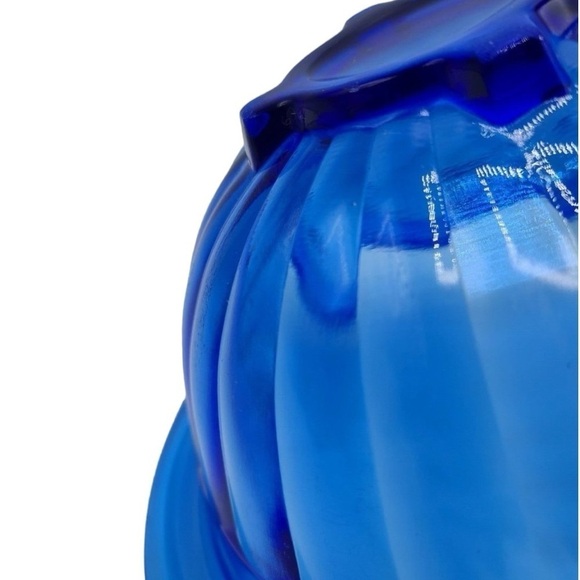 Vintage Hazel Atlas Cobalt Blue Pillar Optic Mixing Bowl - Picture 3 of 7